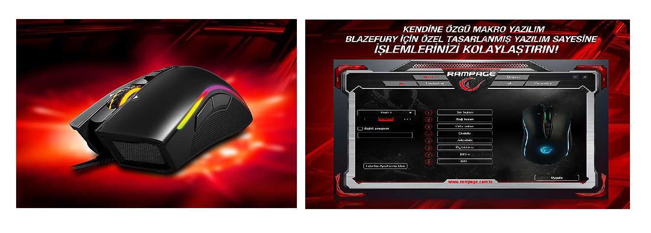 Everest Rampage Shine SMX-R15 Usb Siyah/Gri 10 Tuş 10000 Dpi RGB Oyuncu Mouse
